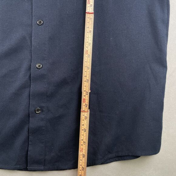 American Apparel Shirt Men L Navy Blue Button Down Long Sleeve Collared Work EUC - Picture 5 of 7